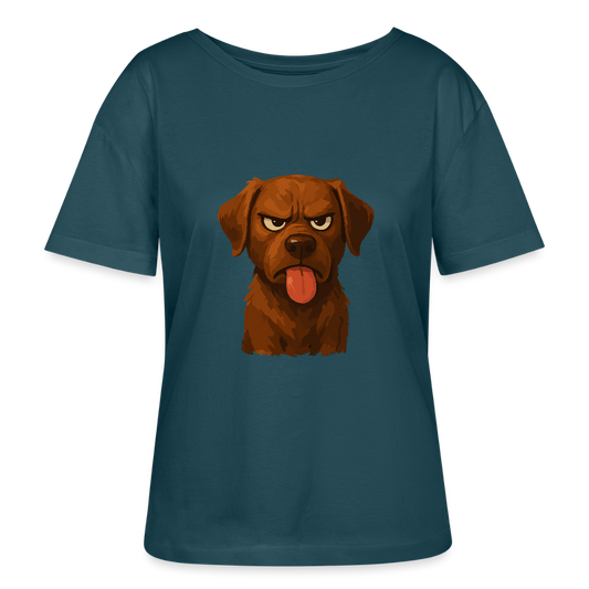 Labrador Shirt – Frecher Cartoon Hund mit Zunge | Lustiges Geschenk für Hundefans und Hundebesitzer - Dunkles Petrol