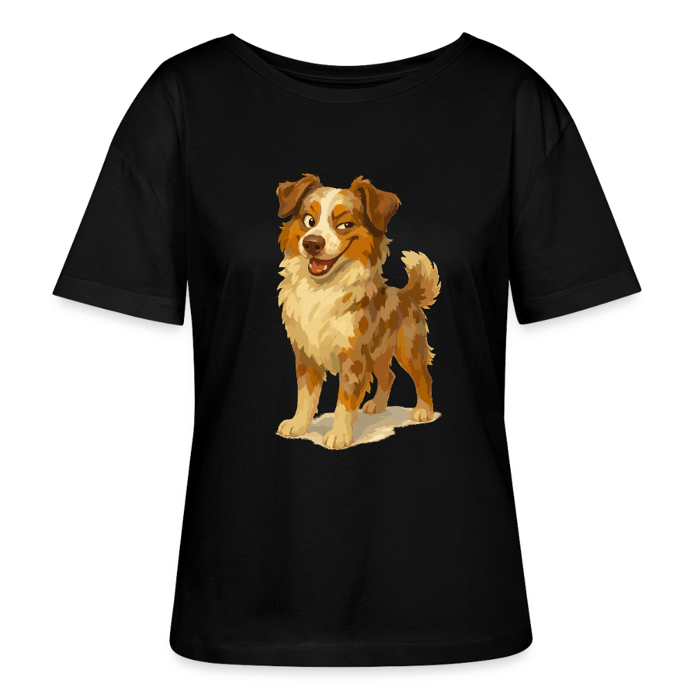 Australian Shepherd Shirt Frecher Cartoon mit verschmitztem Grinsen – Humorvolles Hunde Motiv für Tierfreunde und Geschenkideen - Schwarz