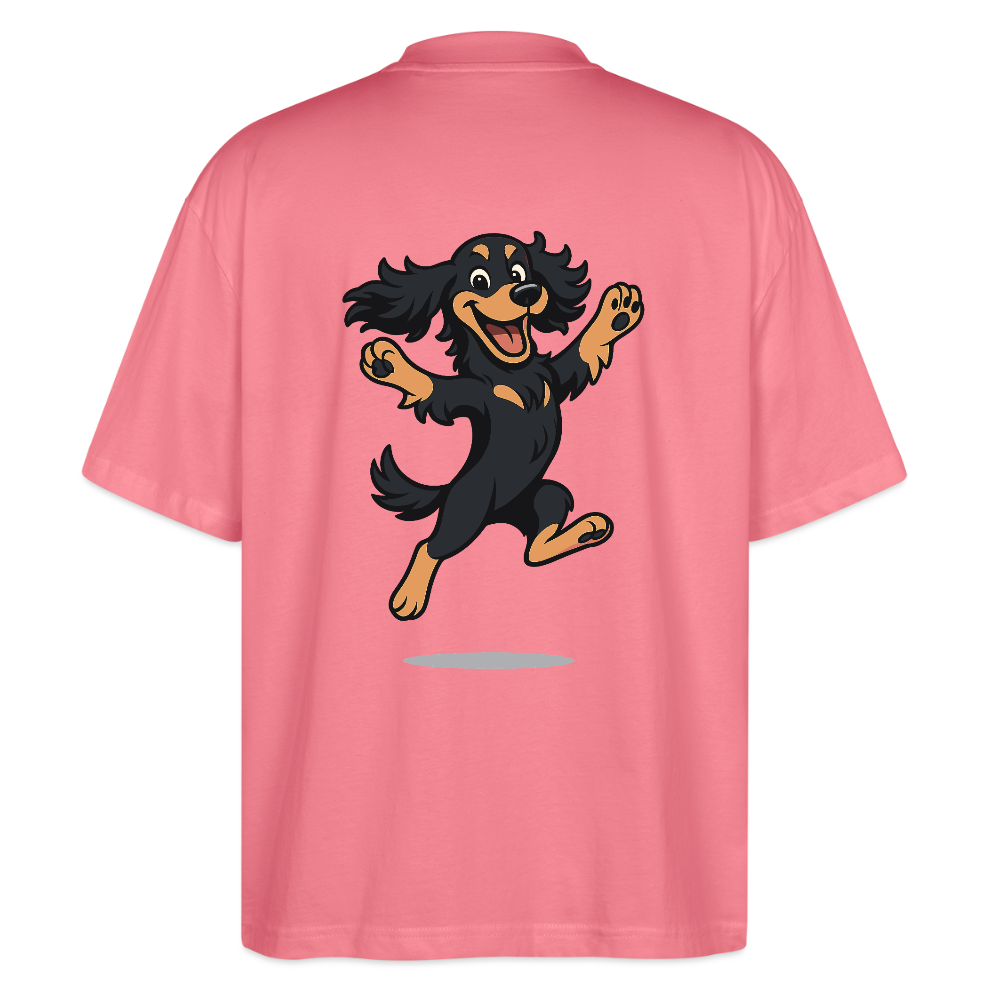 Cocker Spaniel Oversized - fröhlicher hüpfender Cartoon  – lustiges Hundemotiv voller Freude, Geschenkidee für Hundeliebhaber und Tierfreunde - Pink 