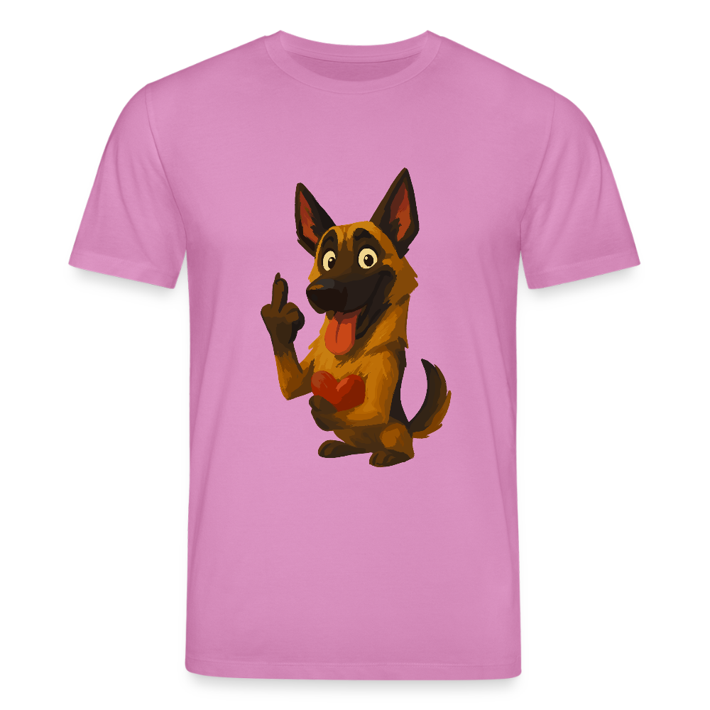 Frecher Malinois T-Shirt mit Herz – witziges und provokantes Hunde Cartoon Motiv für Hundeliebhaber mit Sinn für Humor - Pink