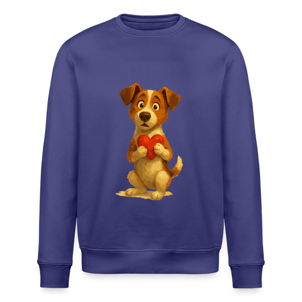 Jack Russell Terrier Sweatshirt mit Herz – süßes Cartoon Motiv, liebevoller Hund, Geschenkidee für Valentinstag und Hundeliebhaber - Dämmerung
