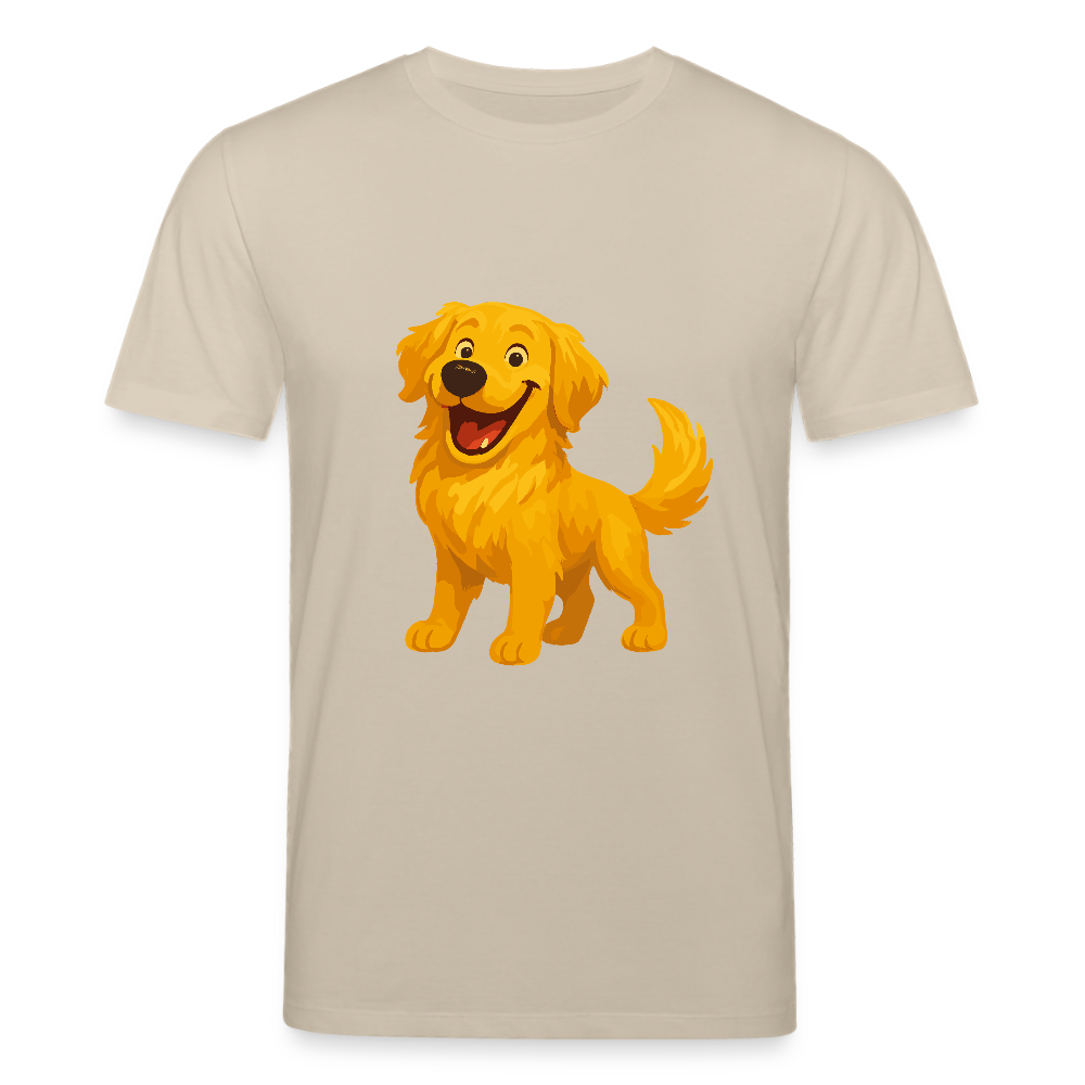 Golden Retriever T-Shirt Fröhlicher Cartoon – lachendes Hundemotiv, süßes Geschenk für Hundeliebhaber und Tierfreunde - Beige