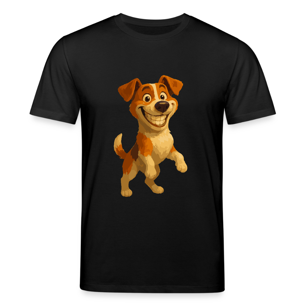 Jack Russell Terrier T-Shirt breit grinsend – süßer Cartoon Hund, lustiges Motiv für Hundeliebhaber & Geschenkidee für Tierfreunde - Schwarz