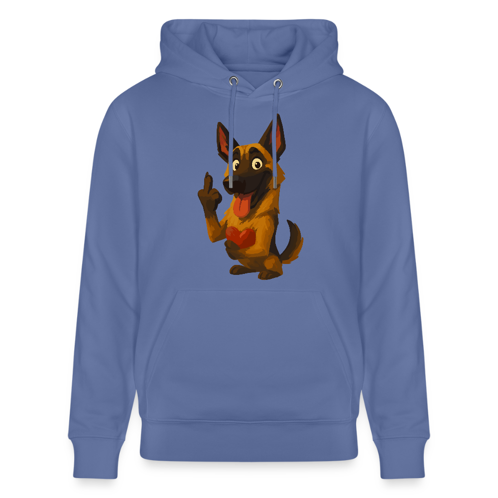 Frecher Malinois Hoodie mit Herz – witziges und provokantes Hunde Cartoon Motiv für Hundeliebhaber mit Sinn für Humor - Blau