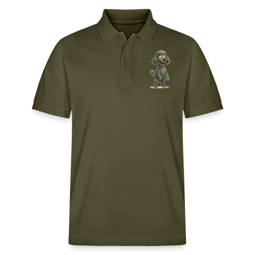 Pudel Poloshirt mit breitem Grinsen Lustiger Cartoon – Witziges Hunde Design für Pudel Fans und Hundeliebhaber - Khaki