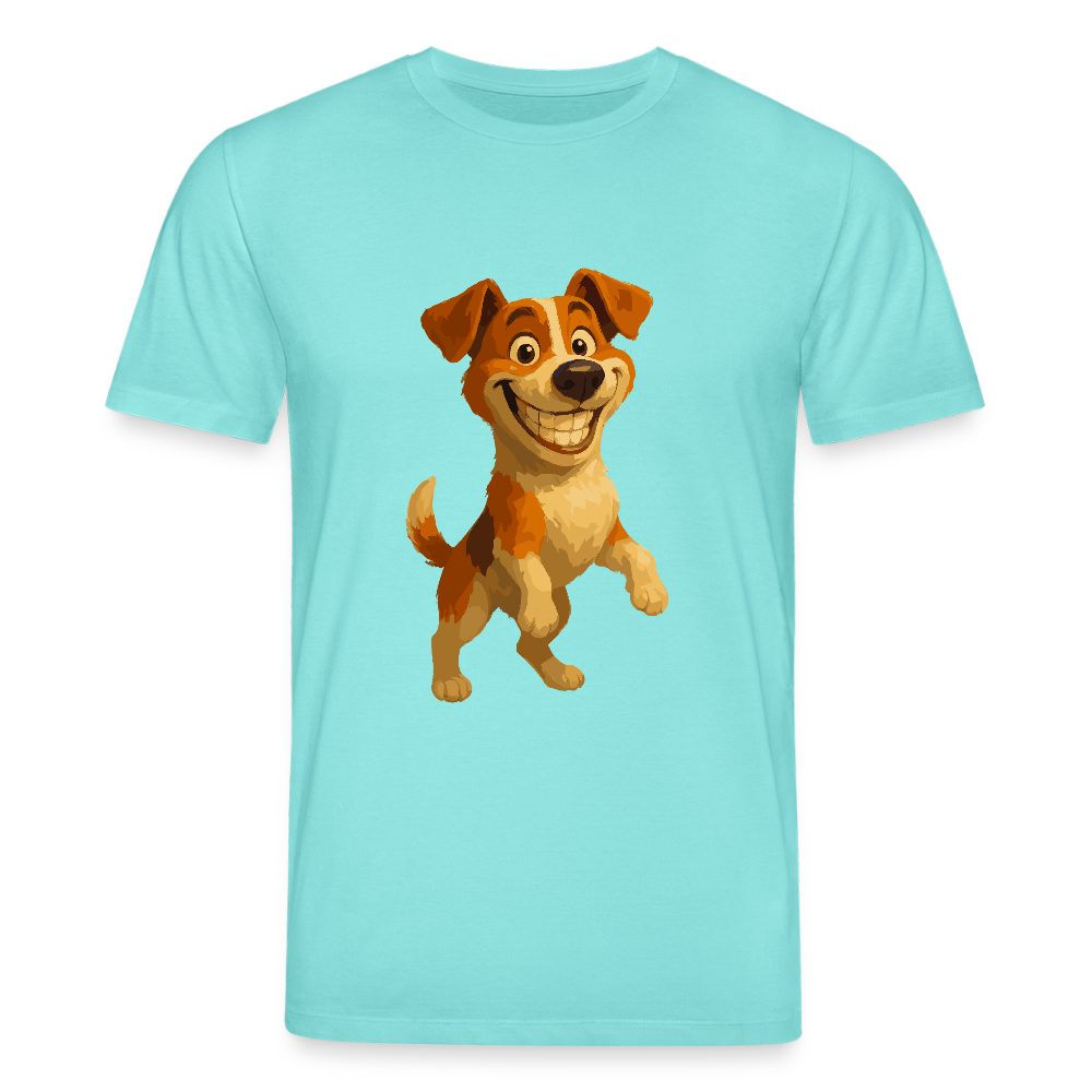 Jack Russell Terrier T-Shirt breit grinsend – süßer Cartoon Hund, lustiges Motiv für Hundeliebhaber & Geschenkidee für Tierfreunde - Poolblau