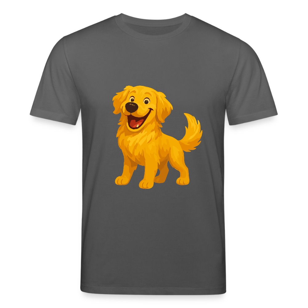 Golden Retriever T-Shirt Fröhlicher Cartoon – lachendes Hundemotiv, süßes Geschenk für Hundeliebhaber und Tierfreunde - Anthrazit