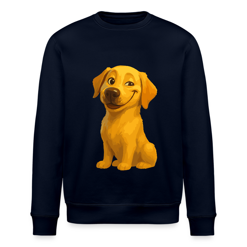 Labrador Sweatshirt – Grinsender Cartoon Hund | Lustiges Geschenk für Hundebesitzer, Hundefans und Labrador-Liebhaber - Navy