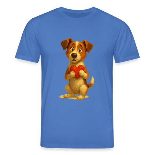 Jack Russell Terrier T-Shirt mit Herz – süßes Cartoon Motiv, liebevoller Hund, Geschenkidee für Valentinstag und Hundeliebhaber - Achtsames Blau