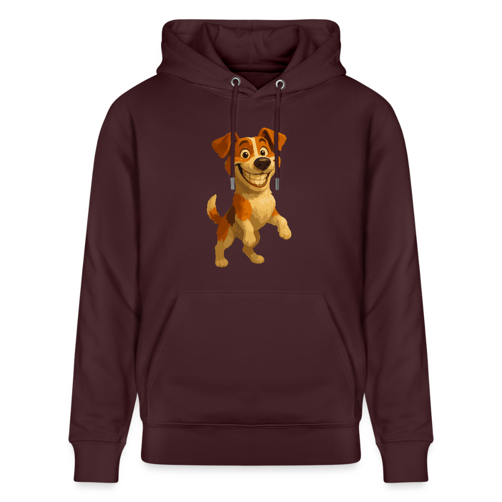Jack Russell Terrier Hoodie breit grinsend – süßer Cartoon Hund, lustiges Motiv für Hundeliebhaber & Geschenkidee für Tierfreunde - Maroon