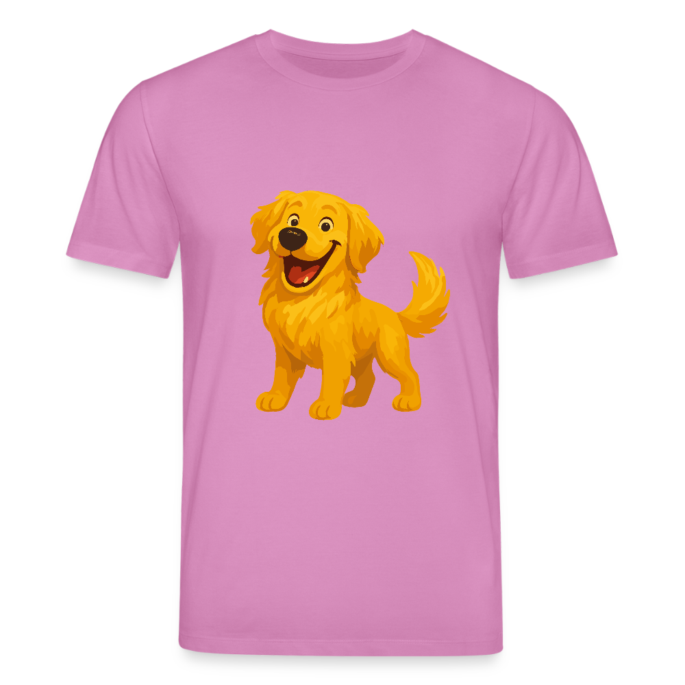 Golden Retriever T-Shirt Fröhlicher Cartoon – lachendes Hundemotiv, süßes Geschenk für Hundeliebhaber und Tierfreunde - Pink