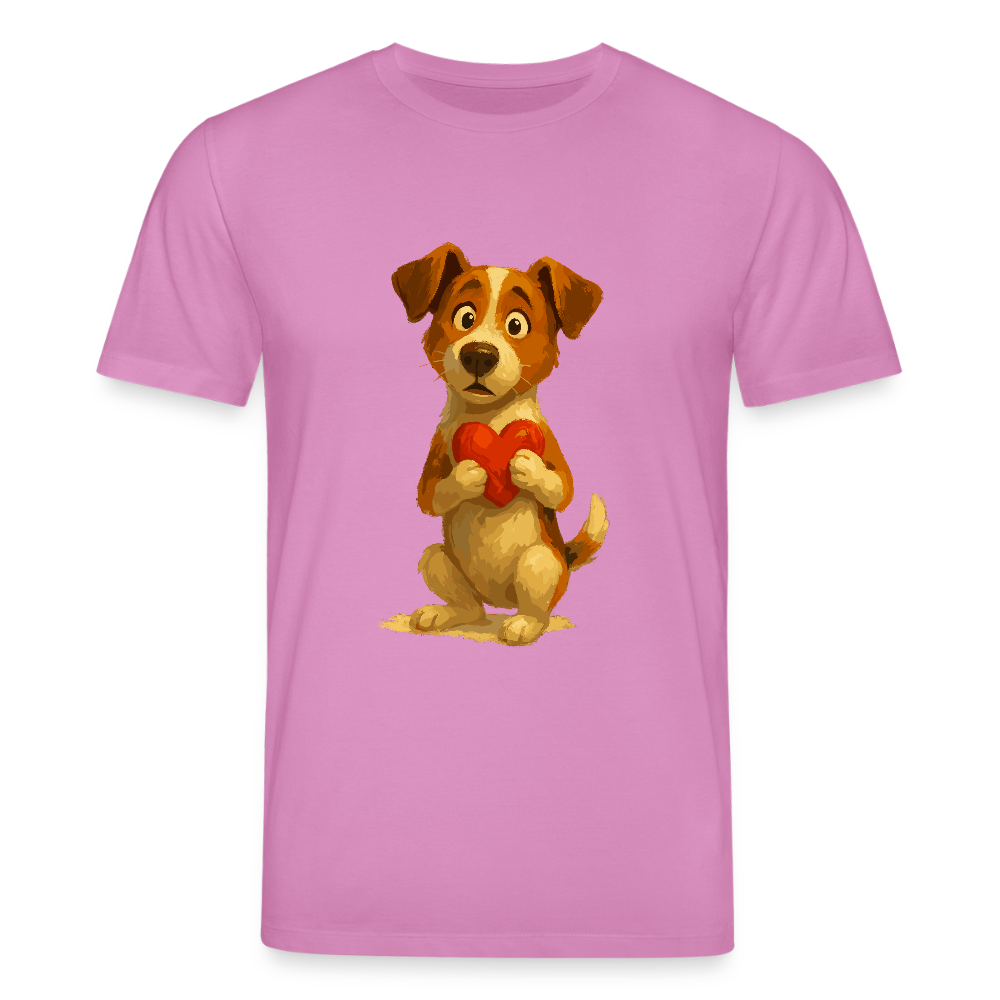 Jack Russell Terrier T-Shirt mit Herz – süßes Cartoon Motiv, liebevoller Hund, Geschenkidee für Valentinstag und Hundeliebhaber - Pink