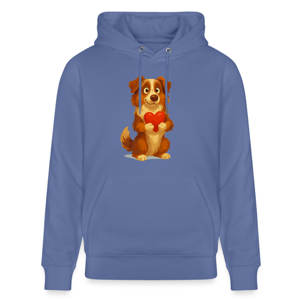 Australian Shepherd Hoodie Süßer Cartoon mit Herz – Liebevolles Hunde Motiv für Valentinstag, Freundschaft und Geschenkideen - Blau