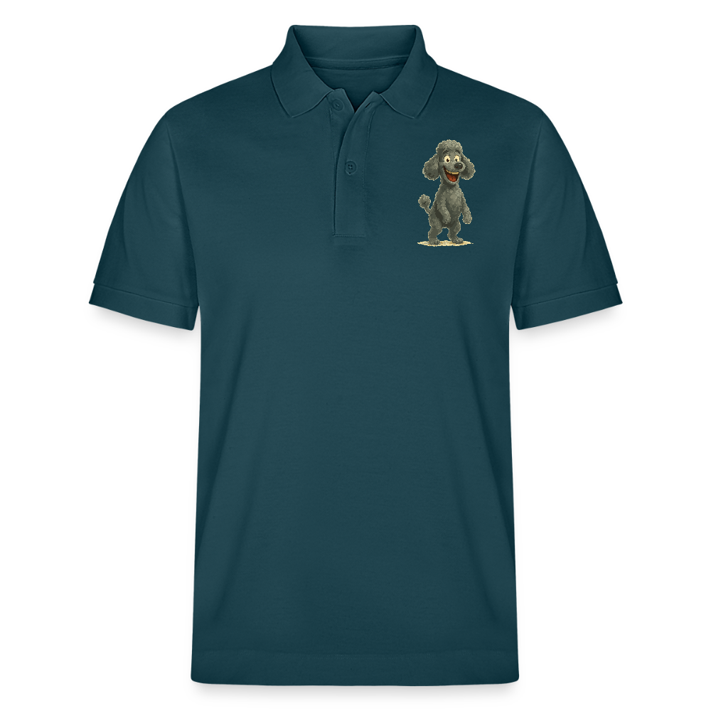 Pudel Poloshirt mit breitem Grinsen Lustiger Cartoon – Witziges Hunde Design für Pudel Fans und Hundeliebhaber - Dunkles Petrol