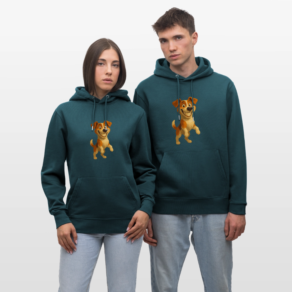 Jack Russell Terrier Hoodie breit grinsend – süßer Cartoon Hund, lustiges Motiv für Hundeliebhaber & Geschenkidee für Tierfreunde - Dunkles Petrol