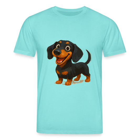 Dackel T-Shirt – Fröhlicher Cartoon Dachshund | Niedlicher Hund Pullover Geschenk für Hundefans - Poolblau
