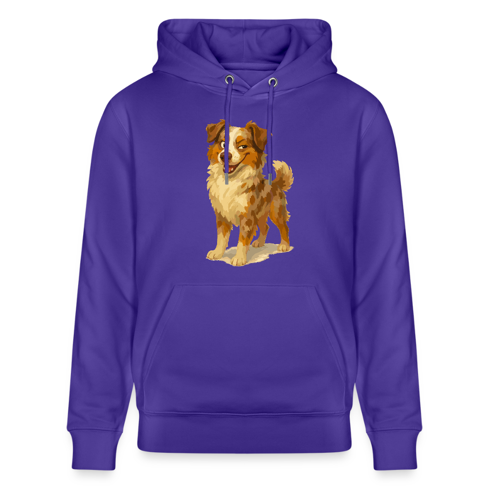 Australian Shepherd Hoodie Frecher Cartoon mit verschmitztem Grinsen – Humorvolles Hunde Motiv für Tierfreunde und Geschenkideen - Purple Love 