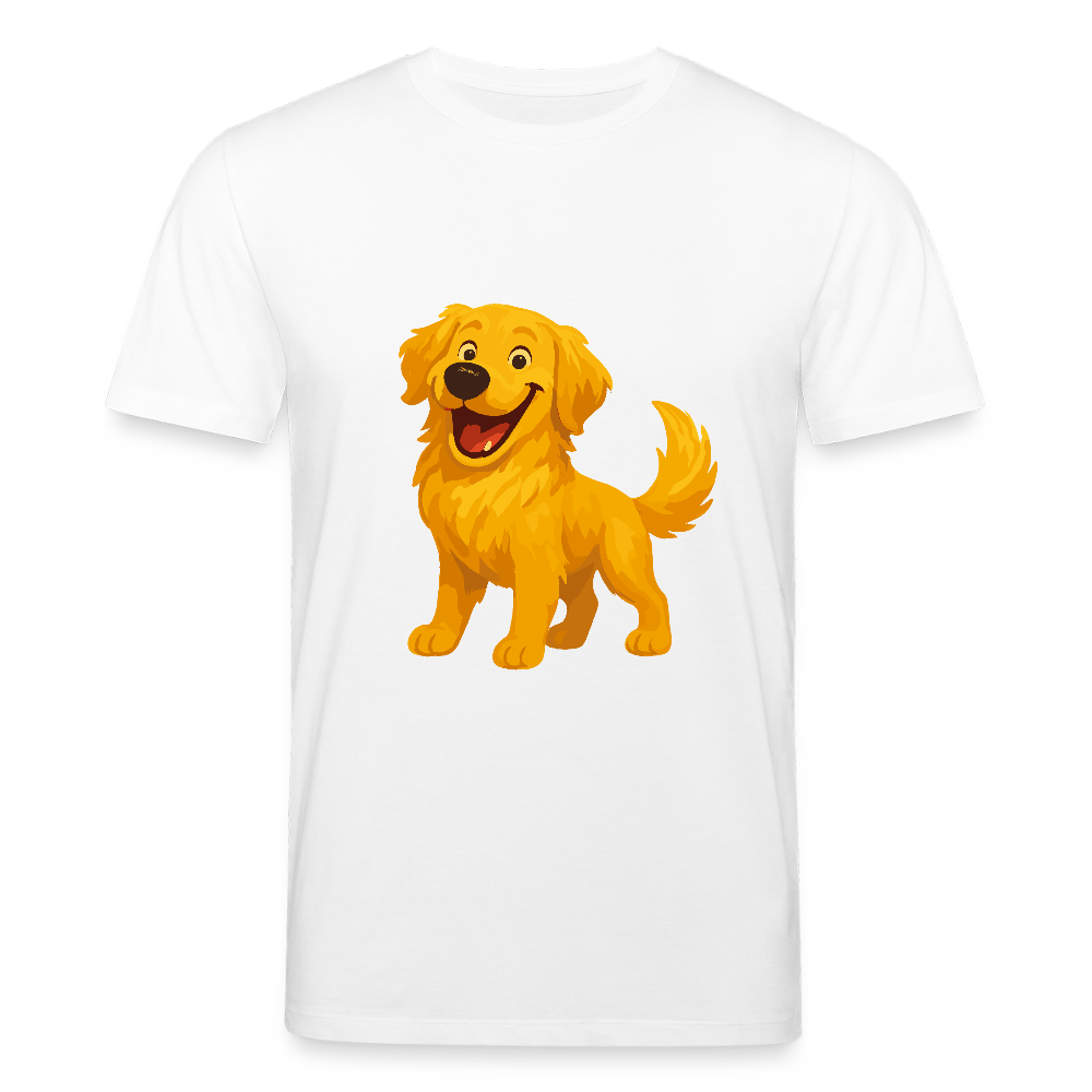 Golden Retriever T-Shirt Fröhlicher Cartoon – lachendes Hundemotiv, süßes Geschenk für Hundeliebhaber und Tierfreunde - Weiß