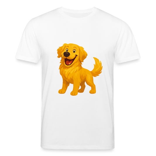 Golden Retriever T-Shirt Fröhlicher Cartoon – lachendes Hundemotiv, süßes Geschenk für Hundeliebhaber und Tierfreunde - Weiß