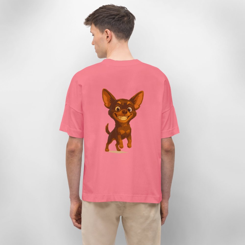Grinsender Chihuahua Oversized Cartoon Hund – witziges Tiermotiv mit großem Lächeln, Geschenkidee für Hundefans und Tierfreunde - Pink 