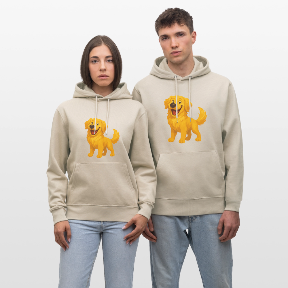 Golden Retriever Hoodie Fröhlicher Cartoon – lachendes Hundemotiv, süßes Geschenk für Hundeliebhaber und Tierfreunde - Beige