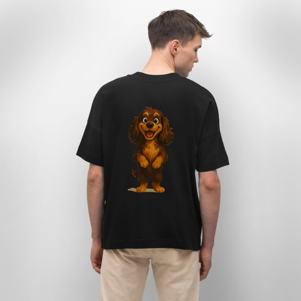 Cocker Spaniel Oversized breit grinsend – Lustiger Cartoon Hund, fröhliches Motiv für Hundeliebhaber und Tierfreunde - Schwarz