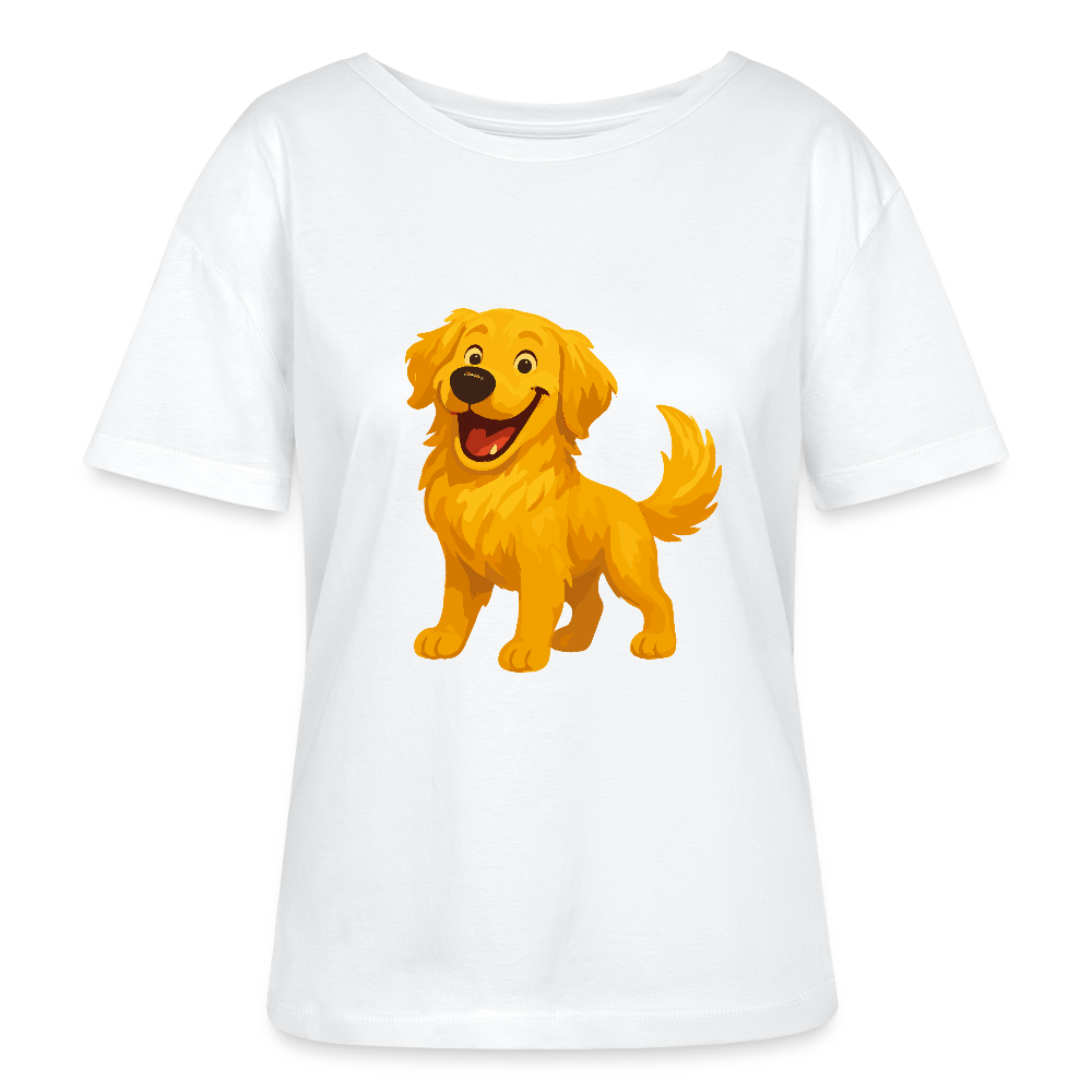 Golden Retriever Shirt Fröhlicher  Cartoon – lachendes Hundemotiv, süßes Geschenk für Hundeliebhaber und Tierfreunde - Weiß