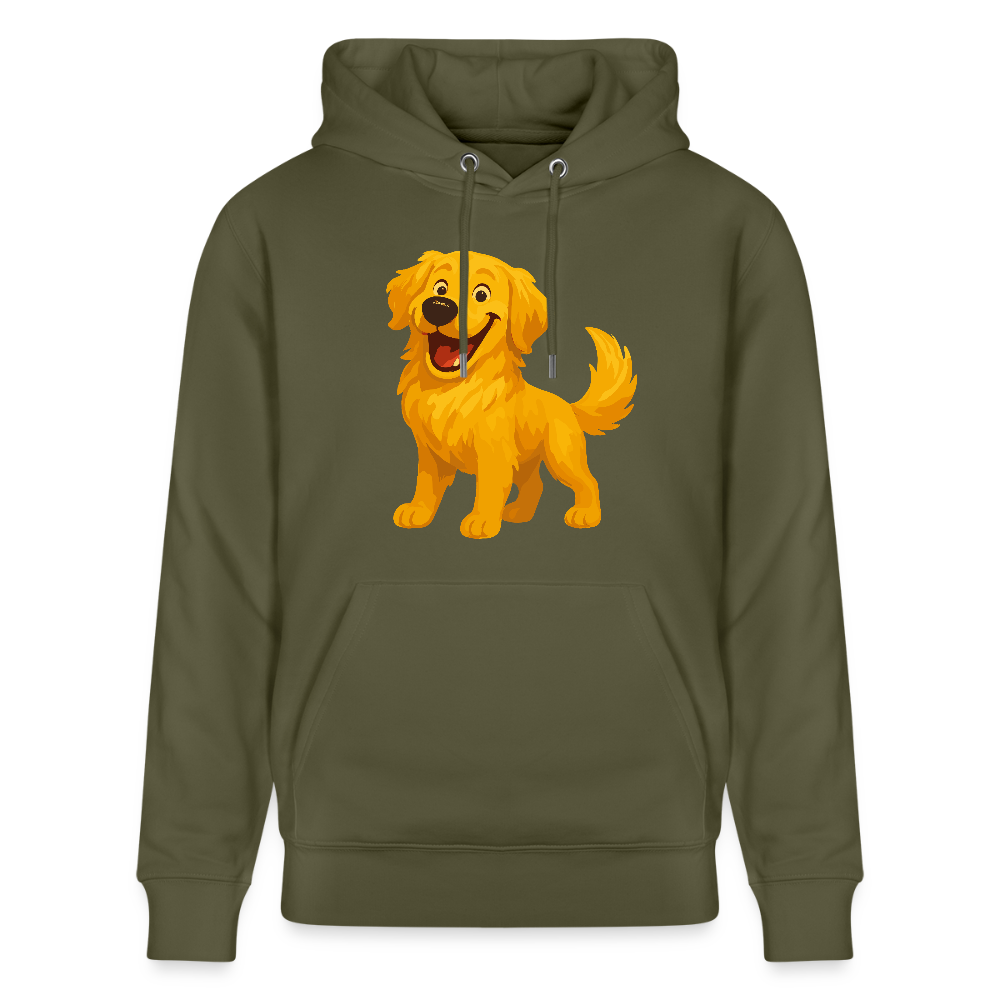 Golden Retriever Hoodie Fröhlicher Cartoon – lachendes Hundemotiv, süßes Geschenk für Hundeliebhaber und Tierfreunde - Khaki Grün