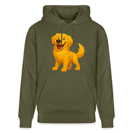 Golden Retriever Hoodie Fröhlicher Cartoon – lachendes Hundemotiv, süßes Geschenk für Hundeliebhaber und Tierfreunde - Khaki Grün