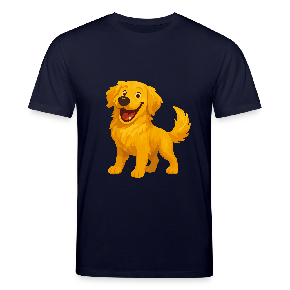 Golden Retriever T-Shirt Fröhlicher Cartoon – lachendes Hundemotiv, süßes Geschenk für Hundeliebhaber und Tierfreunde - Navy