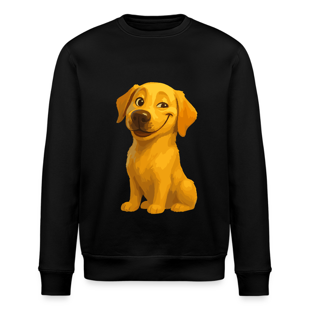 Labrador Sweatshirt – Grinsender Cartoon Hund | Lustiges Geschenk für Hundebesitzer, Hundefans und Labrador-Liebhaber - Schwarz