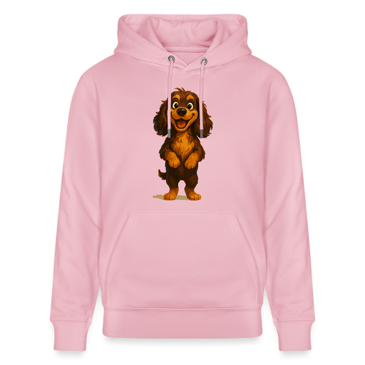 Cocker Spaniel Hoodie breit grinsend – Lustiger Cartoon Hund, fröhliches Motiv für Hundeliebhaber und Tierfreunde - Hellrosa