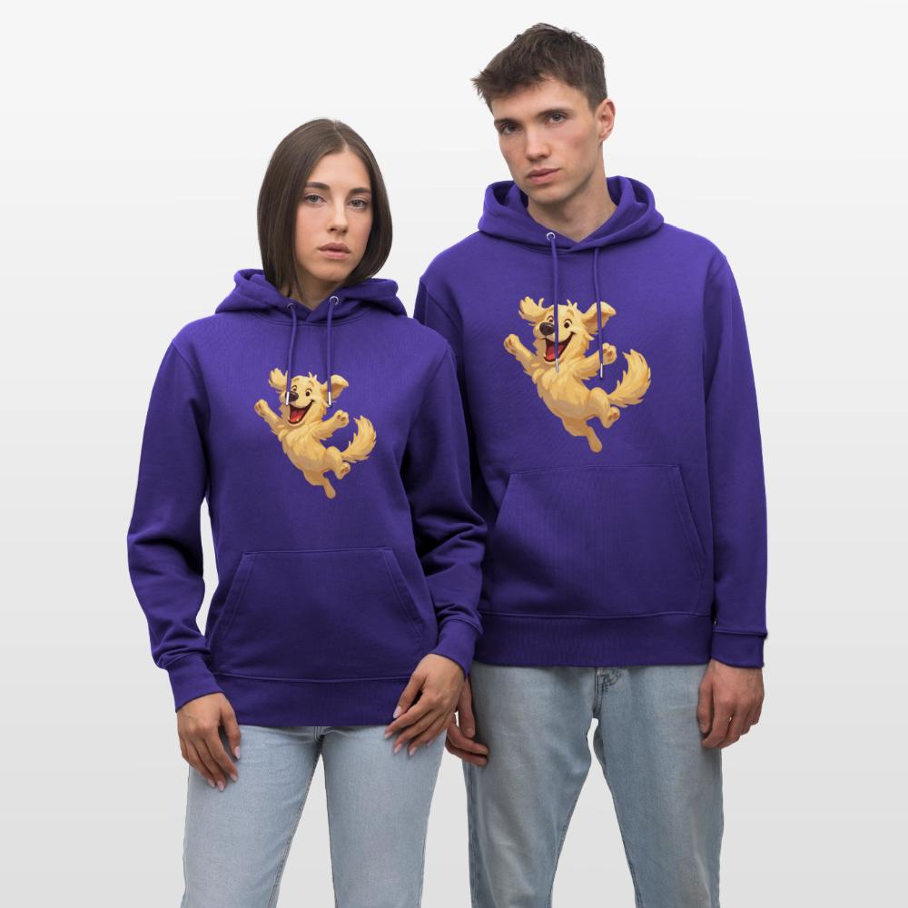 Golden Retriever Hoodie Springender Cartoon – fröhliches Hundemotiv, perfektes Geschenk für Hundeliebhaber und Tierfreunde - Purple Love 