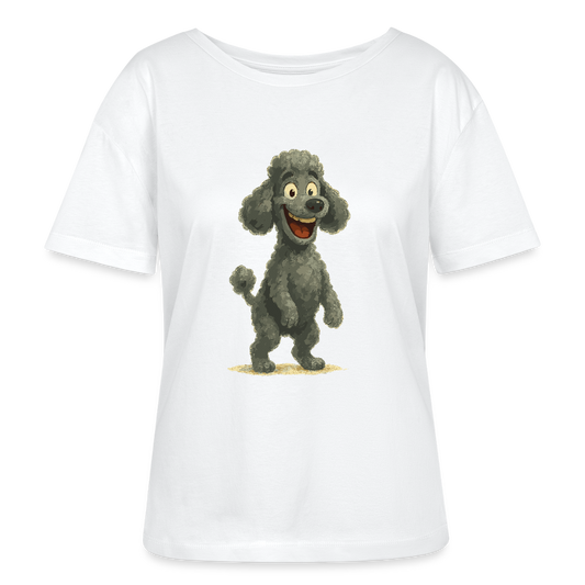 Pudel Shirt mit breitem Grinsen Lustiger Cartoon – Witziges Hunde Design für Pudel Fans und Hundeliebhaber - Weiß