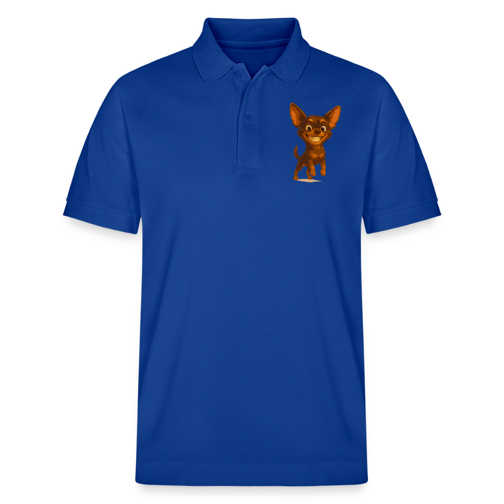 Grinsender Chihuahua Poloshirt Cartoon Hund – witziges Tiermotiv mit großem Lächeln, Geschenkidee für Hundefans und Tierfreunde - Dunkelblau