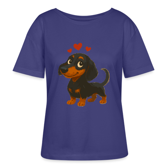 Dackel Shirt – Verliebter Cartoon Dachshund | Süßer Hund Pullover Geschenk mit Herzen für Valentinstag & Hundefans - Dämmerung
