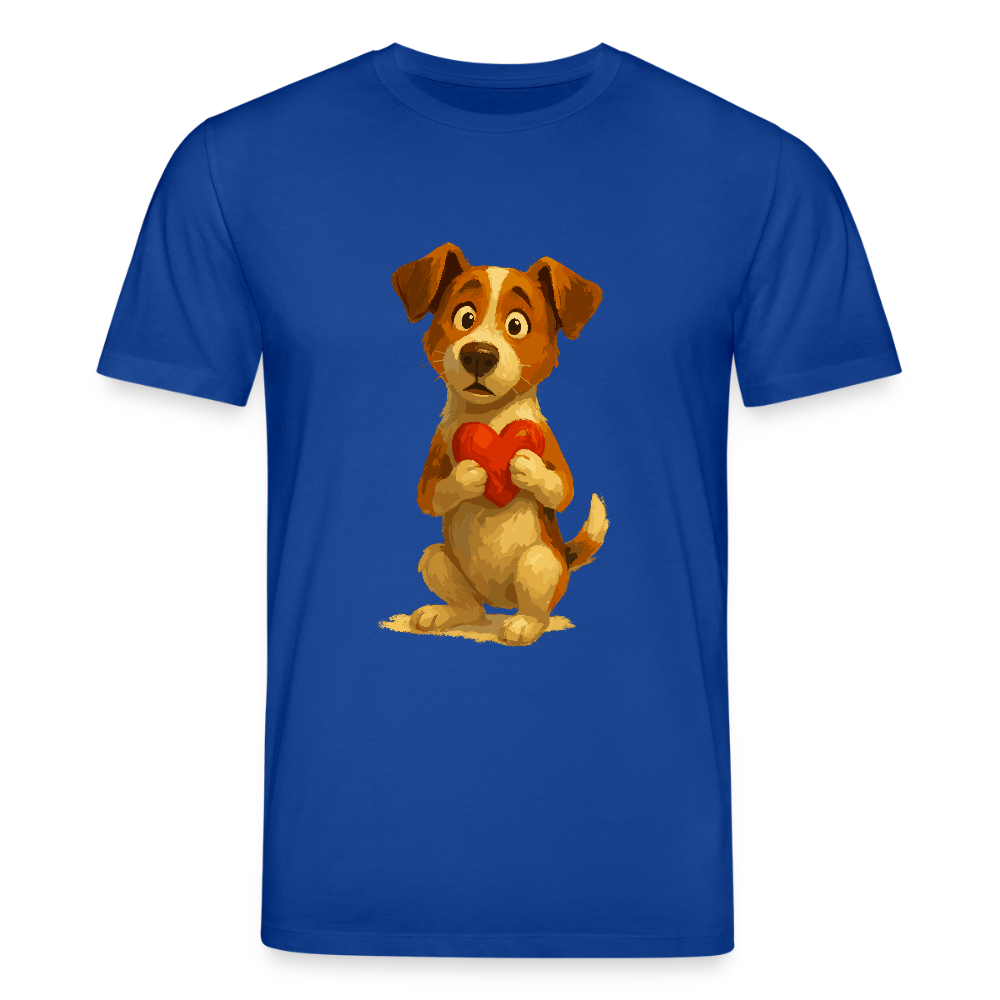 Jack Russell Terrier T-Shirt mit Herz – süßes Cartoon Motiv, liebevoller Hund, Geschenkidee für Valentinstag und Hundeliebhaber - Dunkelblau