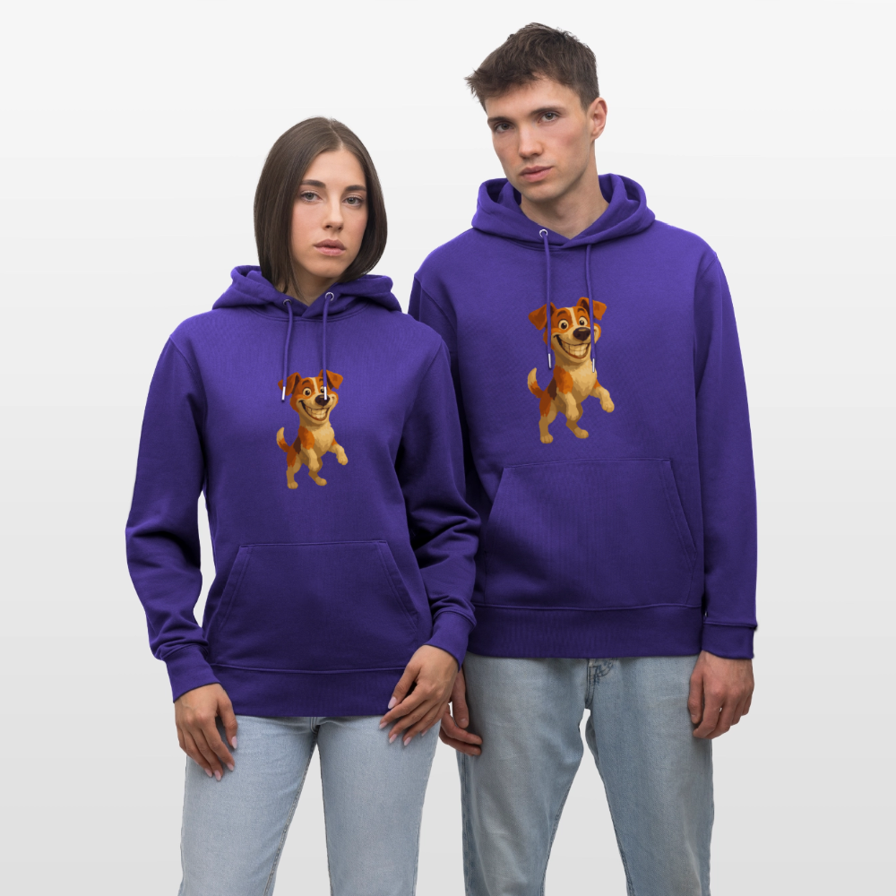 Jack Russell Terrier Hoodie breit grinsend – süßer Cartoon Hund, lustiges Motiv für Hundeliebhaber & Geschenkidee für Tierfreunde - Purple Love 