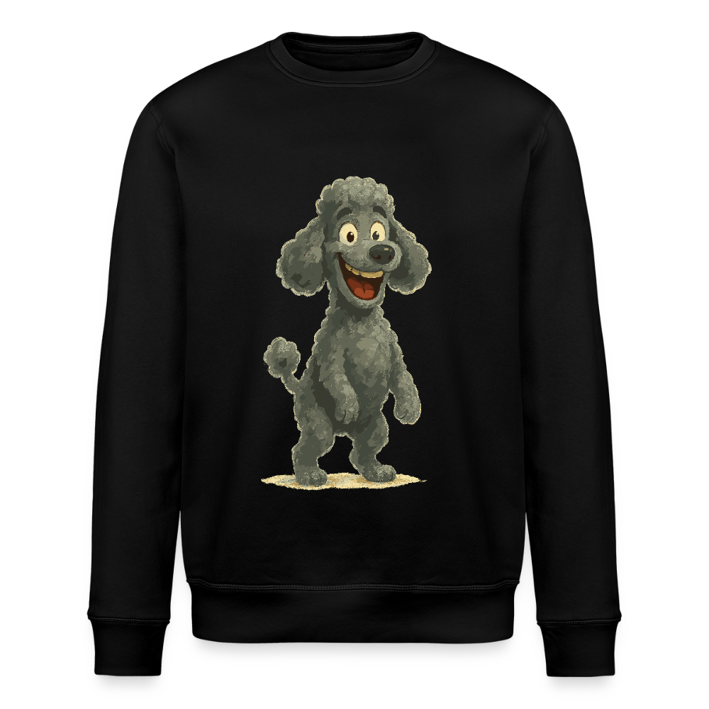 Pudel Sweatshirt mit breitem Grinsen Lustiger Cartoon – Witziges Hunde Design für Pudel Fans und Hundeliebhaber - Schwarz
