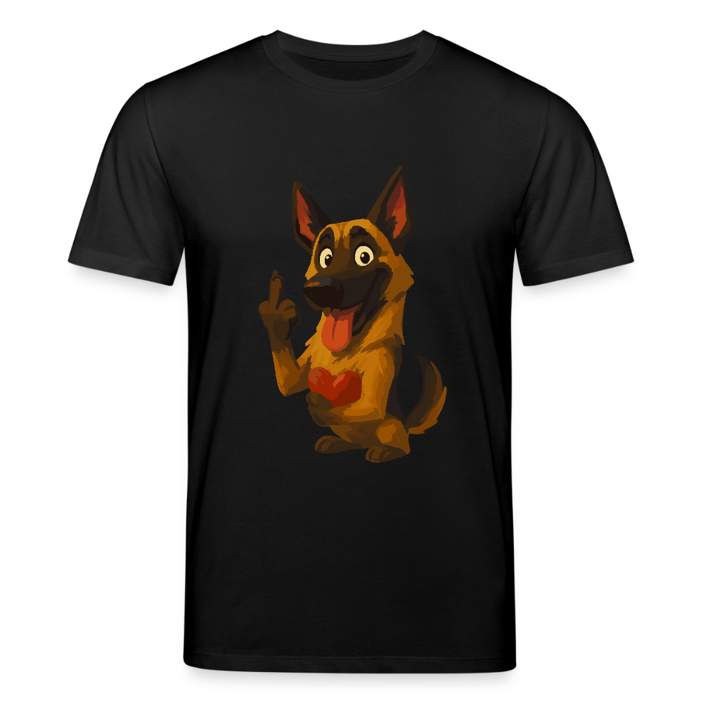 Frecher Malinois T-Shirt mit Herz – witziges und provokantes Hunde Cartoon Motiv für Hundeliebhaber mit Sinn für Humor - Schwarz
