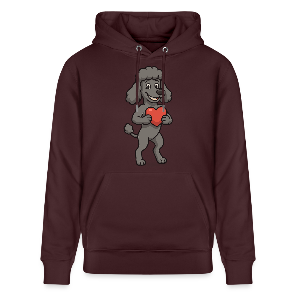 Pudel Hoodie mit Herz Cartoon – Liebevolles Hunde Motiv für Valentinstag, Geschenke und Hundeliebhaber - Maroon