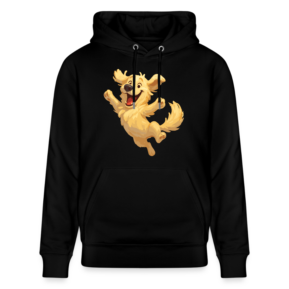 Golden Retriever Hoodie Springender Cartoon – fröhliches Hundemotiv, perfektes Geschenk für Hundeliebhaber und Tierfreunde - Schwarz