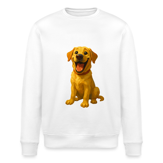 Labrador Sweatshirt – Lachender Cartoon Hund | Lustiges Geschenk für Hundebesitzer, Labrador-Fans und Hundefreunde - Weiß