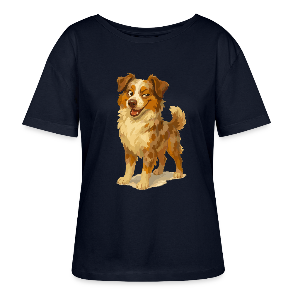 Australian Shepherd Shirt Frecher Cartoon mit verschmitztem Grinsen – Humorvolles Hunde Motiv für Tierfreunde und Geschenkideen - Navy