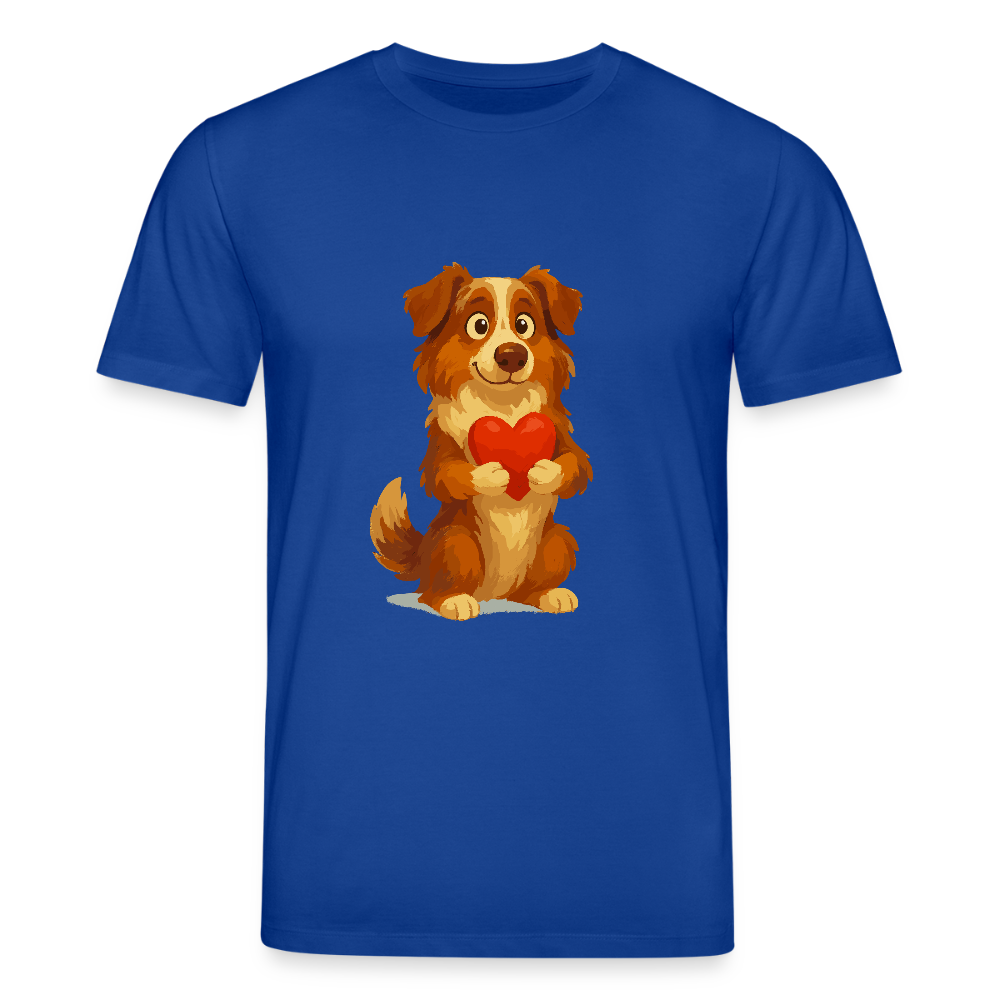 Australian Shepherd T-Shirt Süßer Cartoon mit Herz – Liebevolles Hunde Motiv für Valentinstag, Freundschaft und Geschenkideen - Dunkelblau