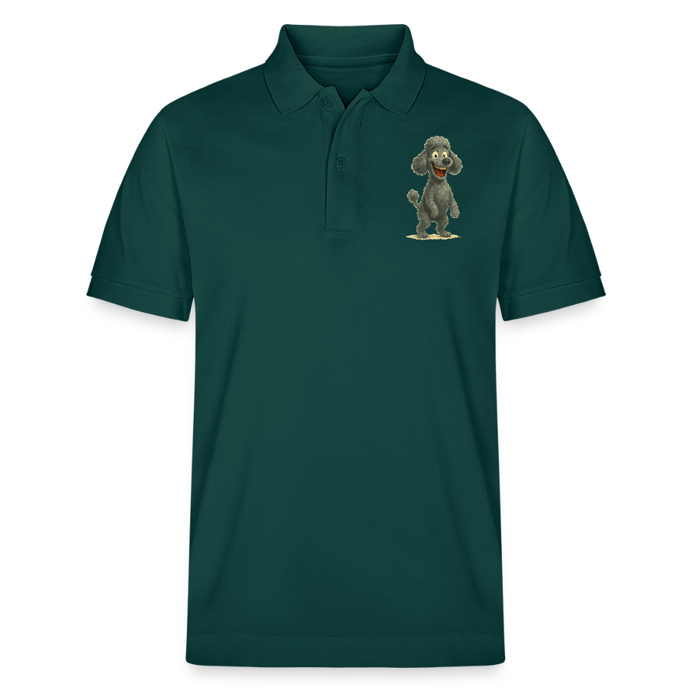 Pudel Poloshirt mit breitem Grinsen Lustiger Cartoon – Witziges Hunde Design für Pudel Fans und Hundeliebhaber - Glasiertes Grün