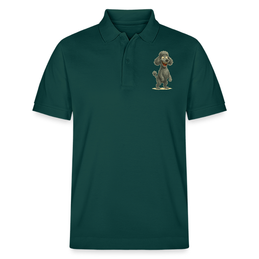 Pudel Poloshirt mit breitem Grinsen Lustiger Cartoon – Witziges Hunde Design für Pudel Fans und Hundeliebhaber - Glasiertes Grün