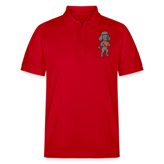 Pudel Poloshirt mit Herz Cartoon – Liebevolles Hunde Motiv für Valentinstag, Geschenke und Hundeliebhaber - Rot