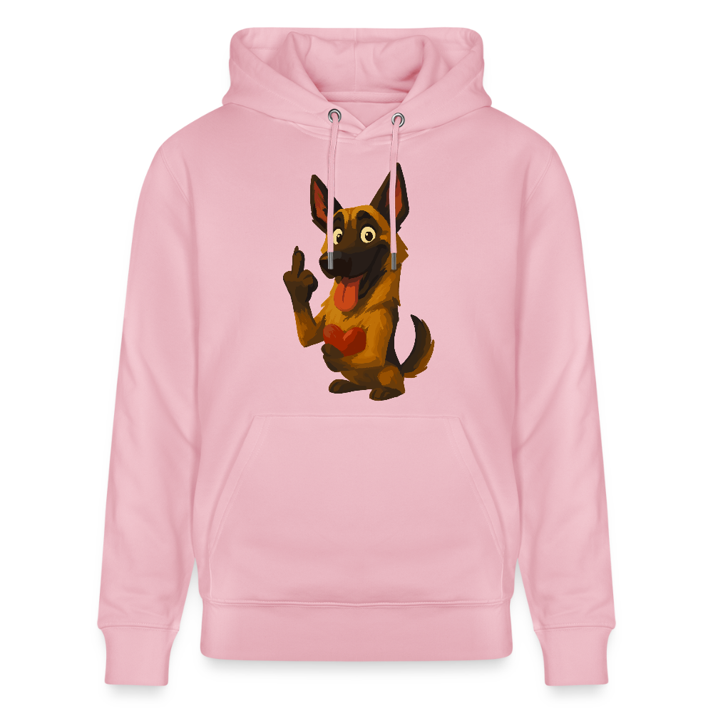 Frecher Malinois Hoodie mit Herz – witziges und provokantes Hunde Cartoon Motiv für Hundeliebhaber mit Sinn für Humor - Hellrosa