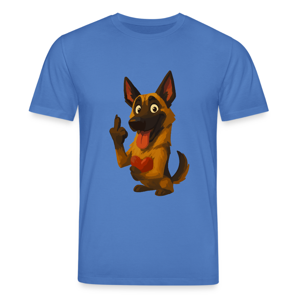 Frecher Malinois T-Shirt mit Herz – witziges und provokantes Hunde Cartoon Motiv für Hundeliebhaber mit Sinn für Humor - Achtsames Blau
